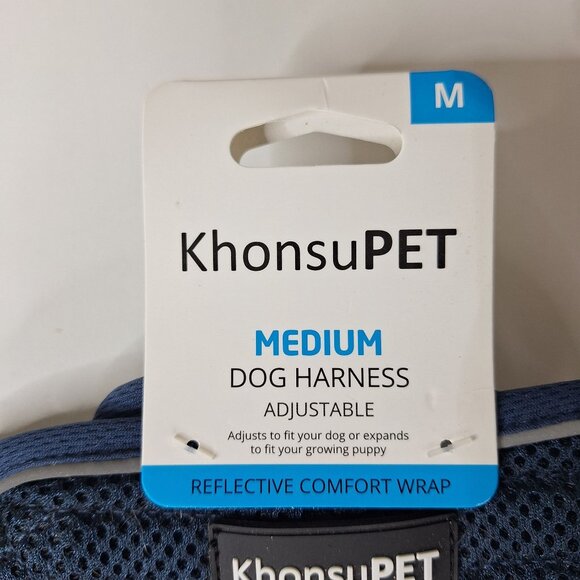 Medium Dog Harness Adjustable Reflective Comfort Wrap Small Breeds Neck Blue - Picture 3 of 6